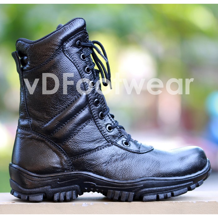 Sepatu PDL Pria Safety Boots Kulit Asli PDH TNI POLRI DELTA FORCE - original