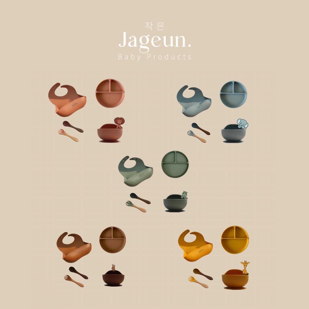JAGEUN Premium Silicone Set alat tempat makan bayi &amp; anak  GIFT SET