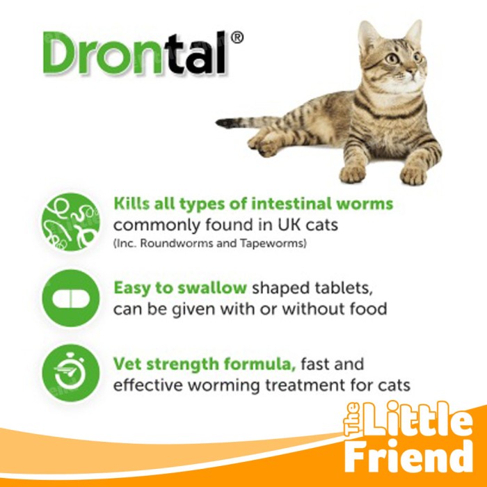 Obat Cacing Kucing Drontal Cat Tablets Asli Original per Tablet