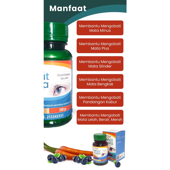Kapsul Sehat Mata Bio Gold Ekstrak Wortel Dan Bilberry Suplemen Untuk Atasi Masalah Mata Minus Buram