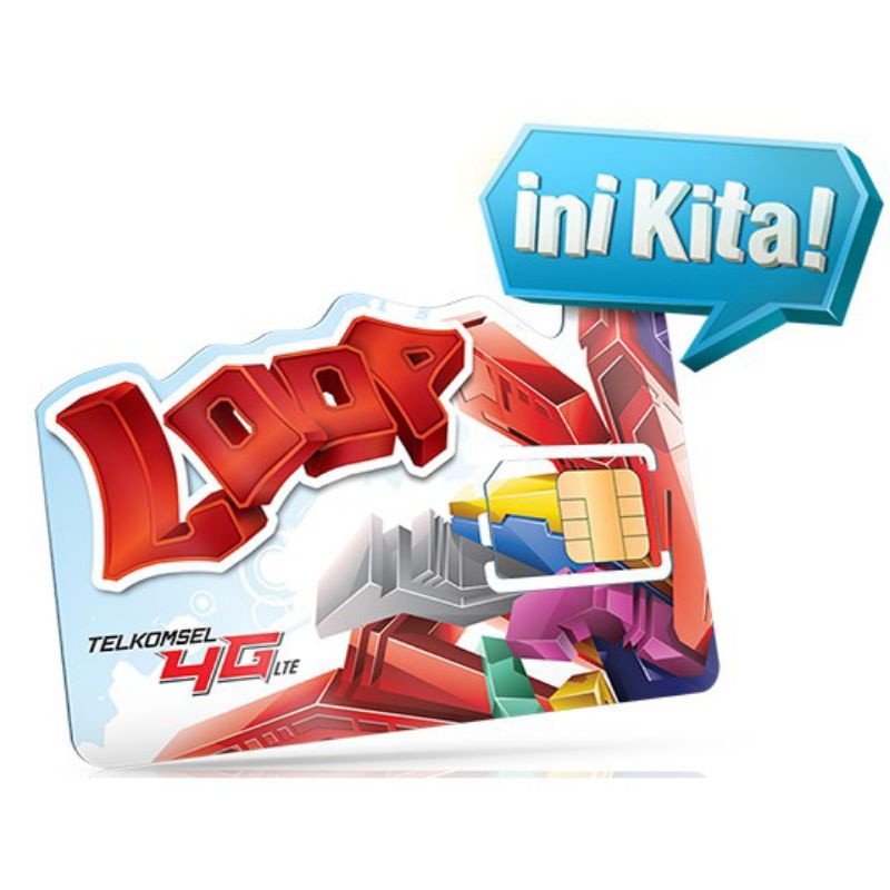 kartu perdana loop telkomsel combo sakti sinyal 3G 4G nasional