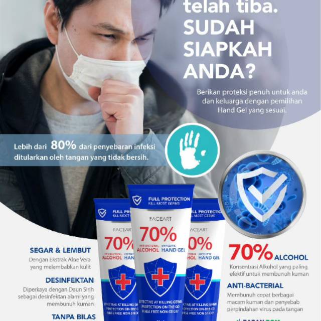 Faceart hand sanitizer anti bakterial hand gel