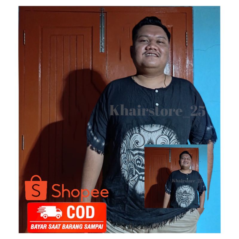 (BISA COD) Kaos Barong Bali Baju Barong Bali Pria Wanita Kaos Pantai Baju Pantai Kaos Santai Atasan 