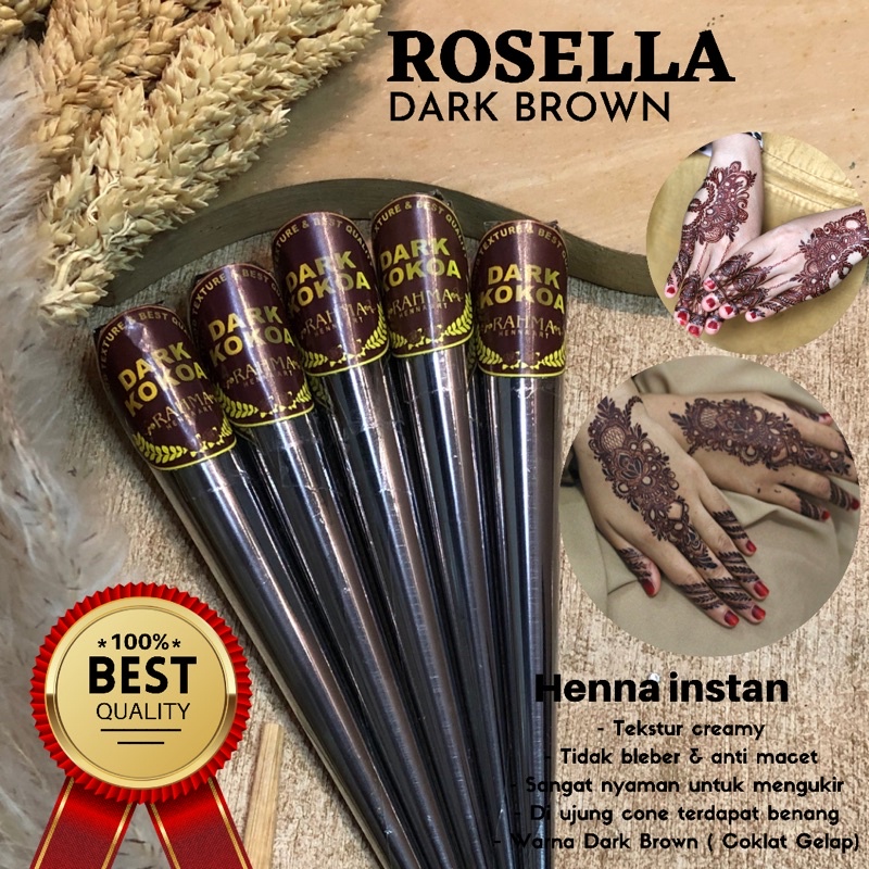 ROSELLA DARK BROWN , HENNA INSTAN HENNA COKLAT BEST QUALITY