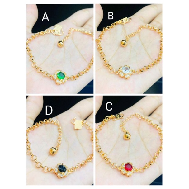 Ramk571. Gelang tangan xuping wanita lapis emas dgn mata zircon ukuran 18-20 cm