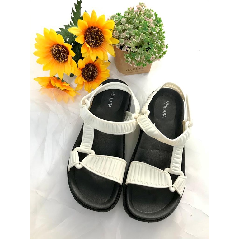 SANDAL SLOP LET GUNUNG KERUT KHUSUS HITAM LSH 8868-H DAN MOKAYA 8868-2AH-Putih