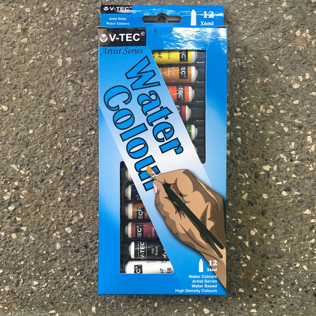 

Cat Air V-tec Watercolor Set 12 x 6 ml / Watercolour Paint Series Vtec 12 Warna 6ml