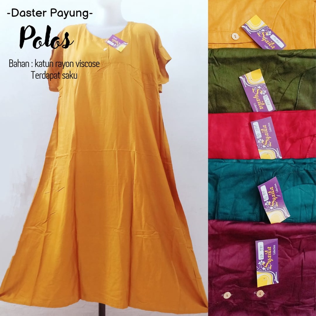 Termurah-Daster Payung Polos Dewasa-Daster Murah Cantik-Bahan Katun Viscose Nyaman Dipakai