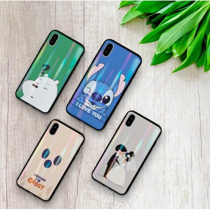 [K24]Soft Case Glass Aurora For Oppo/Vivo/Xiaomi/Samsung/Iphone/Realme