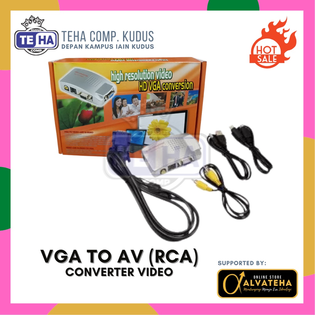 Jual Converter VGA to AV RCA Female Adapter VGA to RCA | Shopee Indonesia