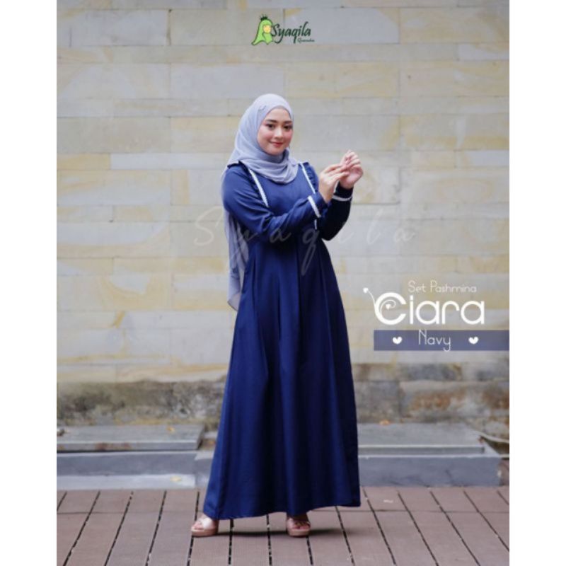 [Fashion Muslim] CIARA dan HAVYA BORDIR maxy dress gamis moscrepe renda terbaru terlaris