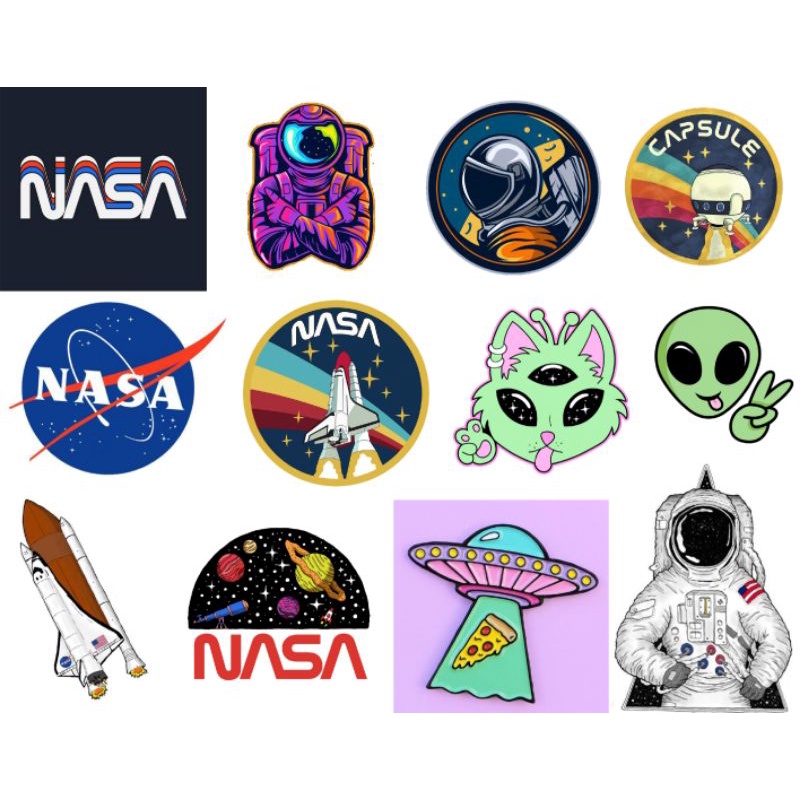 sticker pack nasa alien hype laptop handphone helm case tumblr