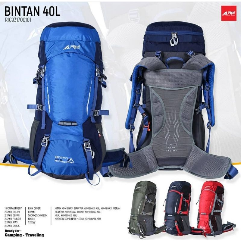 Best seller Carrier Arei BINTAN 40+5L || Tas/Daypack/Ransel/Carrir/Keril Tas Outdoor(Pendakian,campi