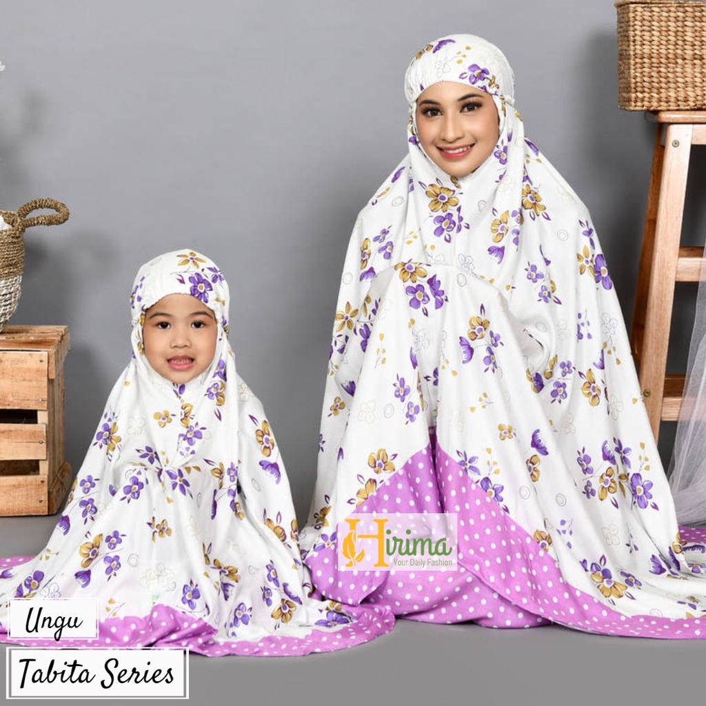 mukena bahan katun rayon adem dewasa dan anak bisa couple