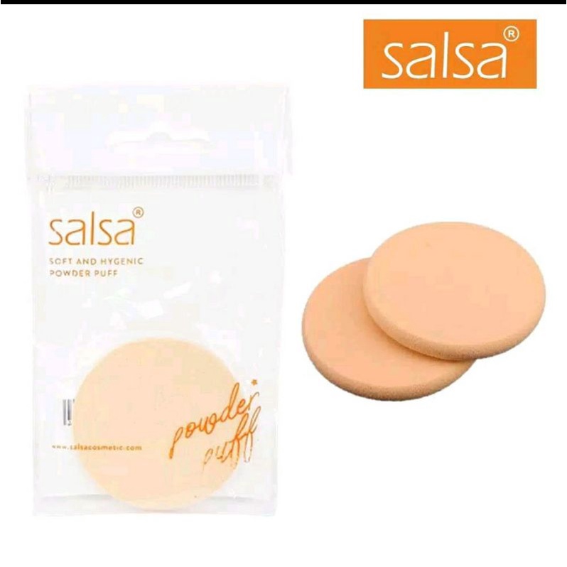 SALSA Sponge Bedak Bulat &amp; Persegi | Puff spons tepuk bedak spon |Spon Basah Coklat