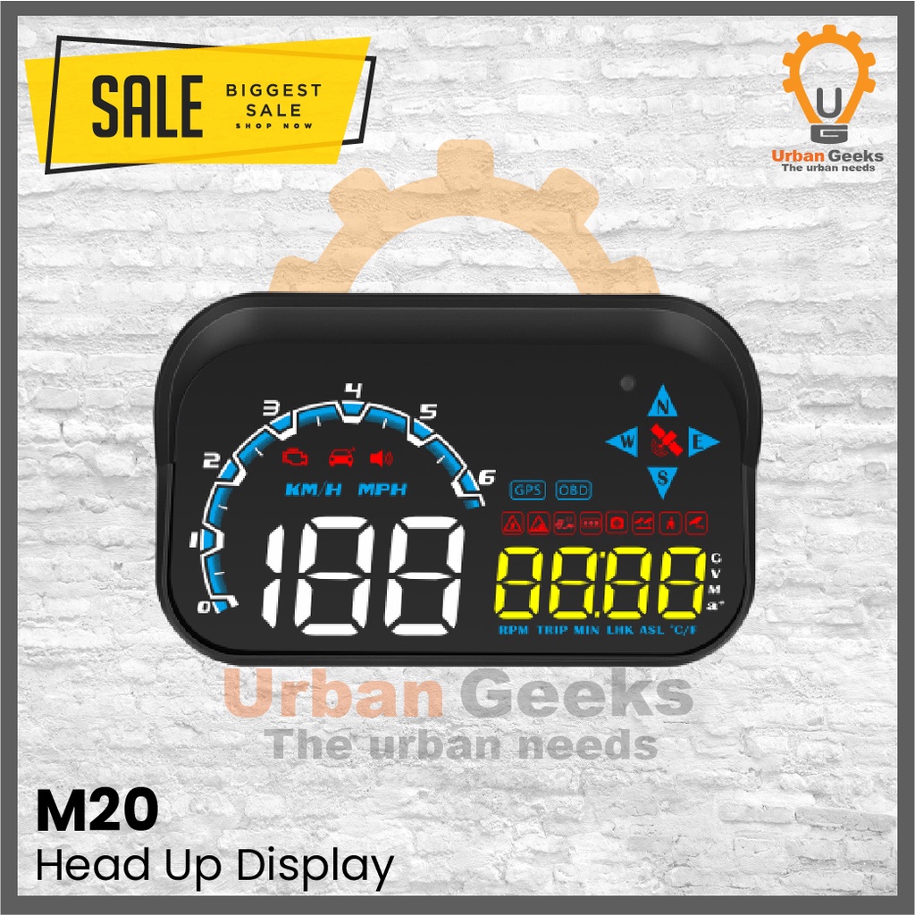 Head Up Display M20 HUD OBD2 Speedometer Digital Car LED Reflective