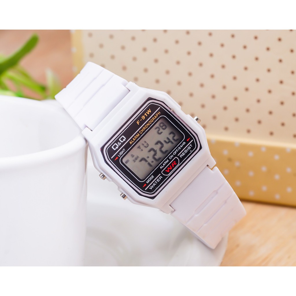 JAM TANGAN ANAK TERLARIS QQ QNQ Q Q F91W PUTIH