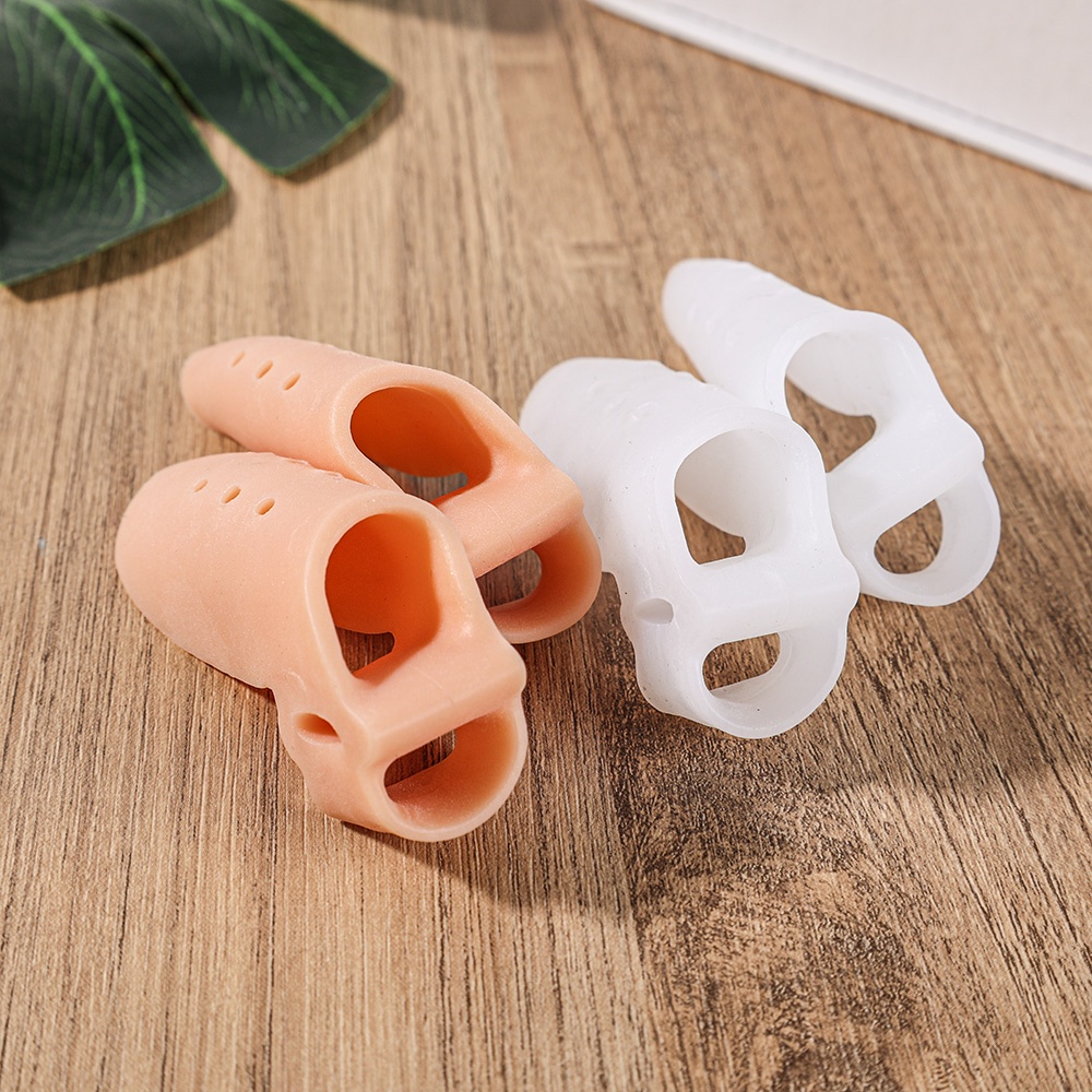 1 Pasang Bantalan Separator Jari Kaki Bahan Silikon Breathable Untuk Pereda Sakit / Korektor Bunion / Hallux Valgus