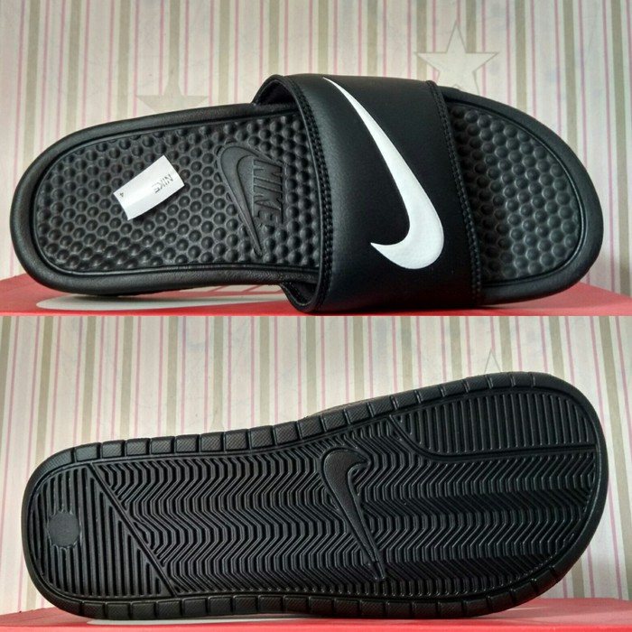 Jual Sandal Sendal Nike Benassi Swoosh Black 312618-011 Original Murah