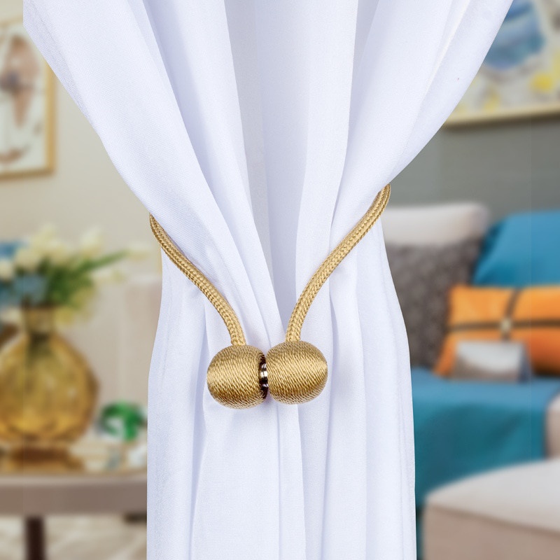 Tali kepang Tali Pengikat Tirai Gorden Magnetic Curtain Clip 2 PCS