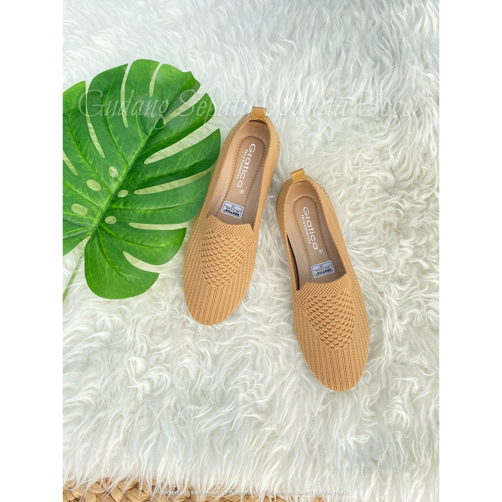 Gratica Sepatu Wanita Flat Shoes Balet Rajut Jane DR 3539