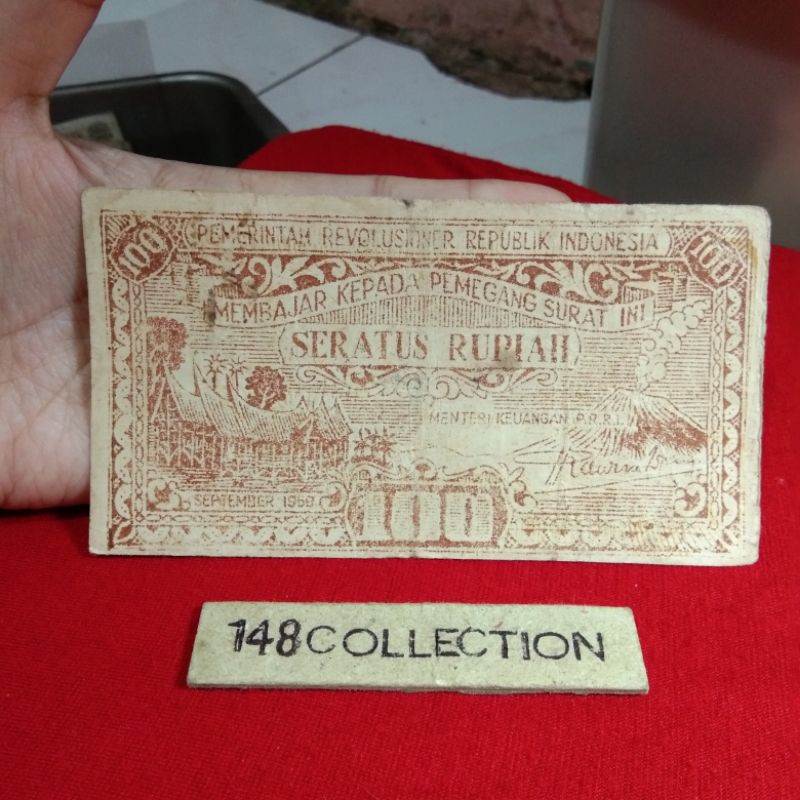 uangkuno PRRI 100 rupiah 255629