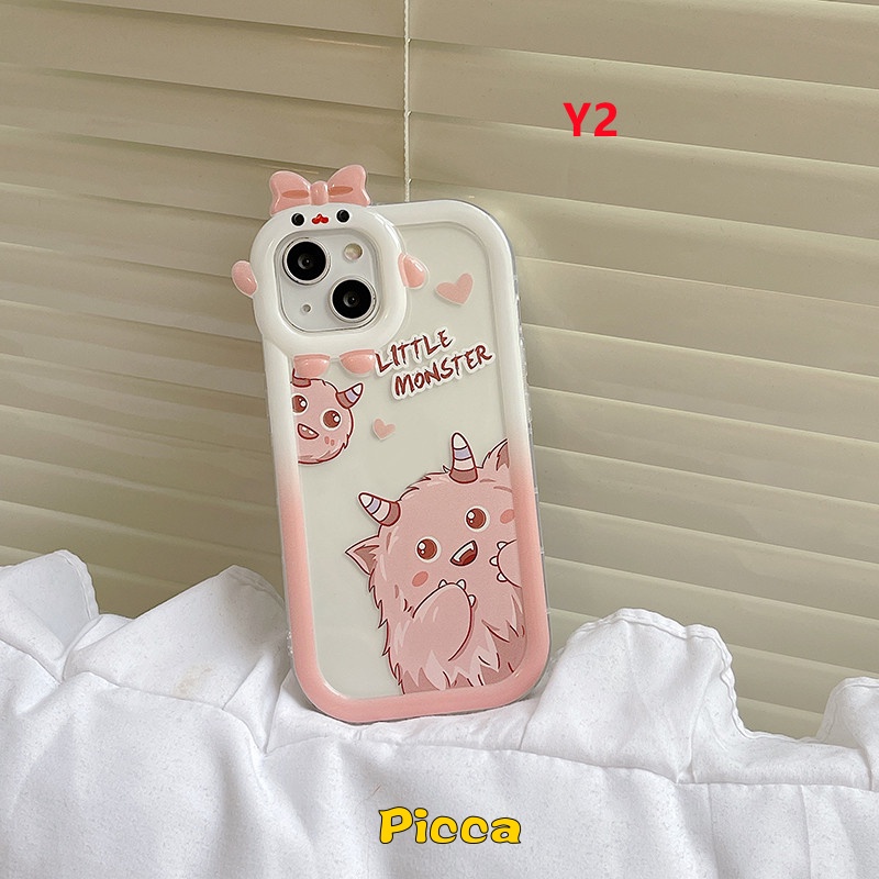 Soft Case Desain Kartun Monster Dinosaurus 3D Untuk IPhone 7 8 6 6S 14 Plus 11 13 12 14 Pro MAX XR XS MAX X SE 2020