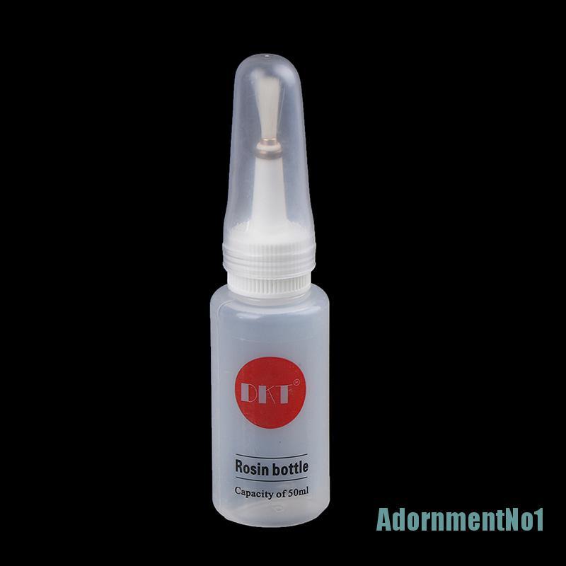 (Adornmentno1) Botol Plastik Bening 50ml Dengan Brush Untuk Alkohol Rosin Solder