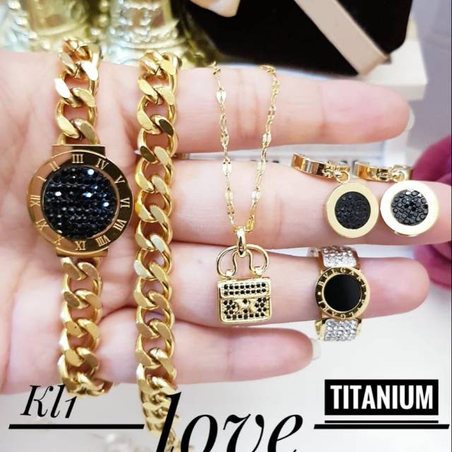 Titanium set perhiasan 0117k