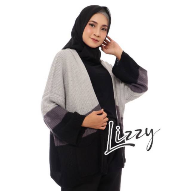 Lizzy - OVERSIZED CARDIGAN PASTEL GREYISH ARMY MIX PREMIUM