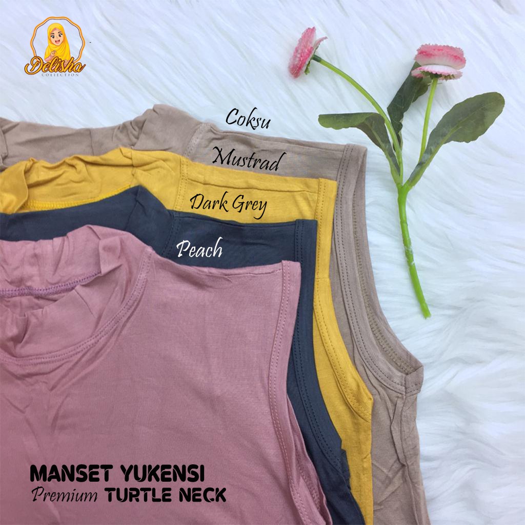 Baju Manset Tanpa Lengan Wanita Turtle Neck Rayon Premium Standard &amp; Jumbo Lekbong Sleeveless By : Islah / Manset Yukensi Wanita Turtle Neck Tank Top Wanita Basic Atasan