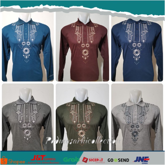 ✨ BISA COD ✨ Baju Koko Bahan Kaos Tangan Panjang/ Baju Koko Bordir/Baju Muslim Pria - Hijau