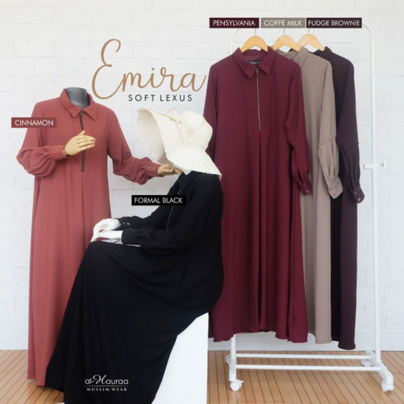 EMIRA DRESS AL HAURAA GAMIS POLOS SYARI BAHAN SOFT LEXUS DAN MARZA
