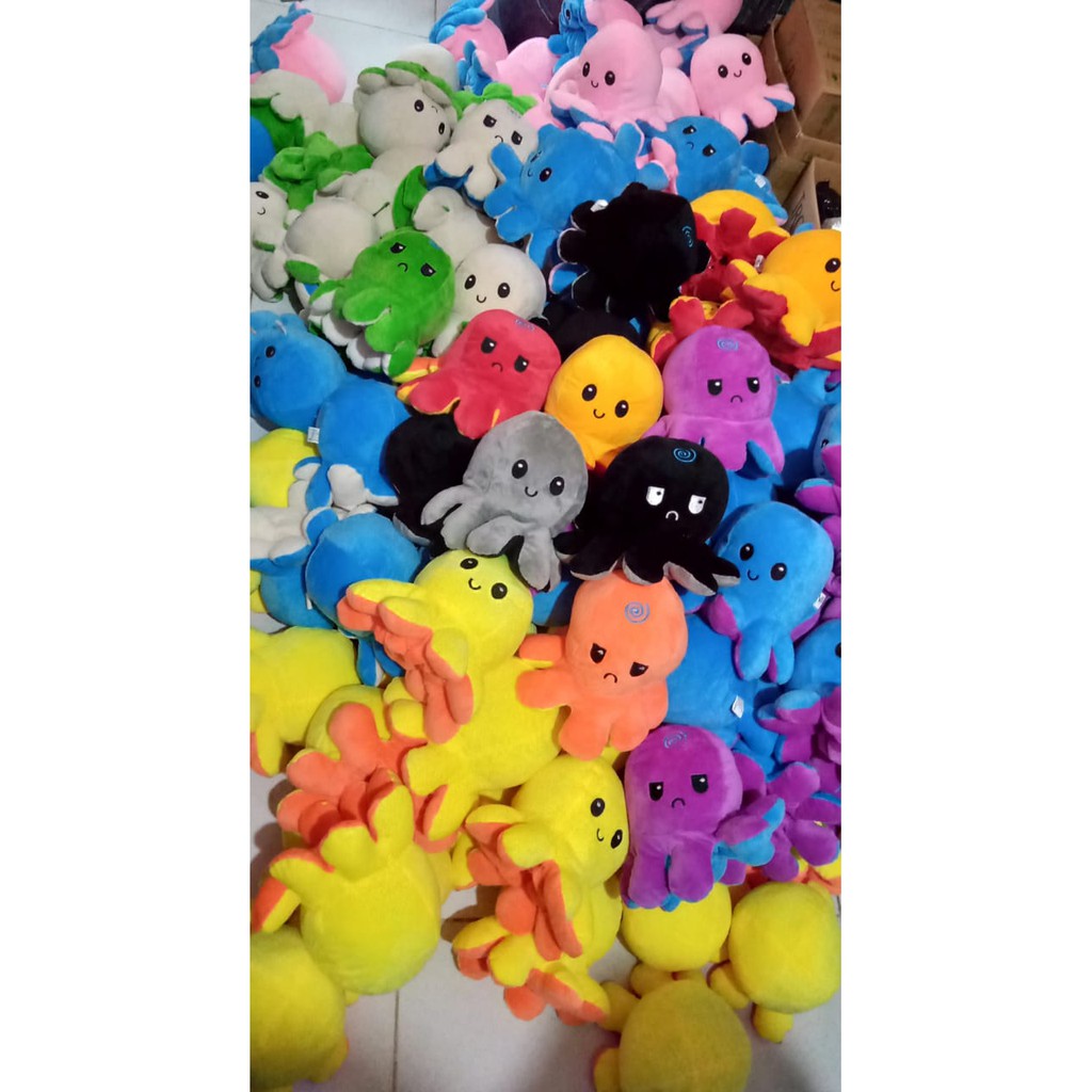 Boneka MINI Gurita / Octopus / Cumi Cute Bolak Balik Lucuu Imut Hadiah Kado