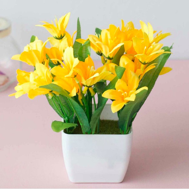 Pot Bunga Plastik Bunga Hias Plastik bunga artifical Bunga Hiasan pot bunga tanaman pot kecil SAYURI-1