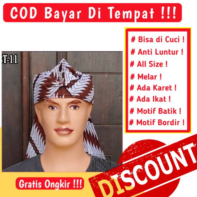 BLANGKON SUNDA BATIK PUTIH UDENG SUNDA BATIK BELANGKON SUNDA IKET KEPALA SUNDA BATIK TOTOPONG BATIK