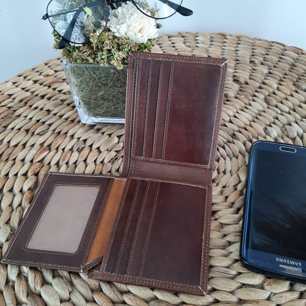 Dompet kulit pria pendek ASLI FULL GRAIN kulit sapi ORI vintage ISHIYA O5G3