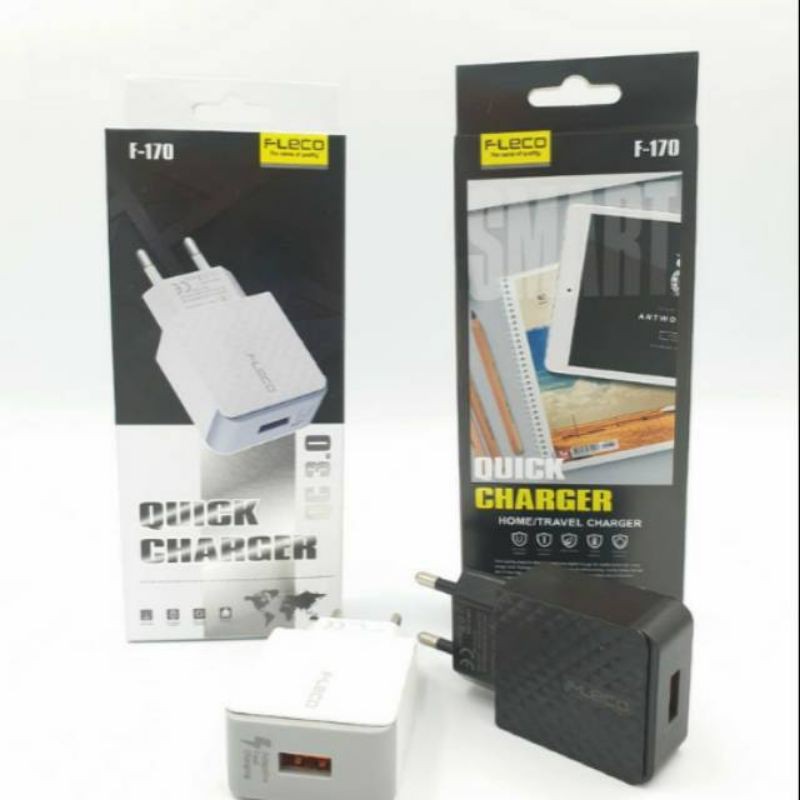 Adaptor Batok Charger Cas Fleco F-170 Qualcomm 3.0 Quick Charge f-170