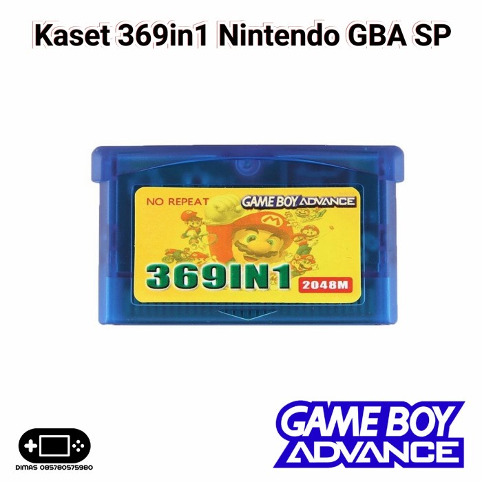 Kaset 369in1 Nintendo GBA SP Gameboy Advance NDS DS Lite Pokemon Mario