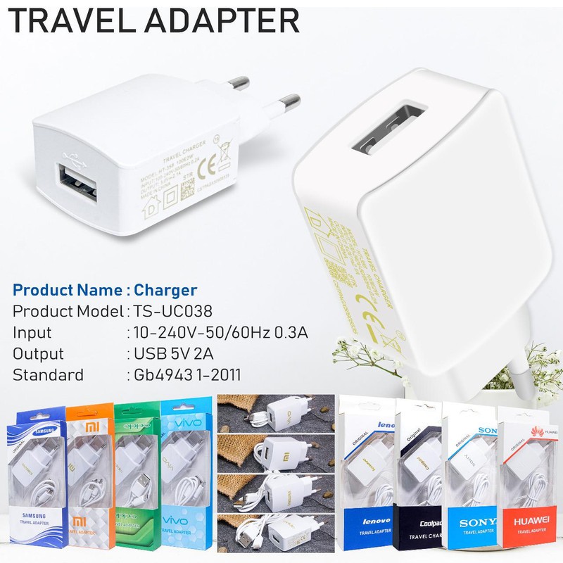 Travel Adapter Charger USB 5V 2A  LENOVO