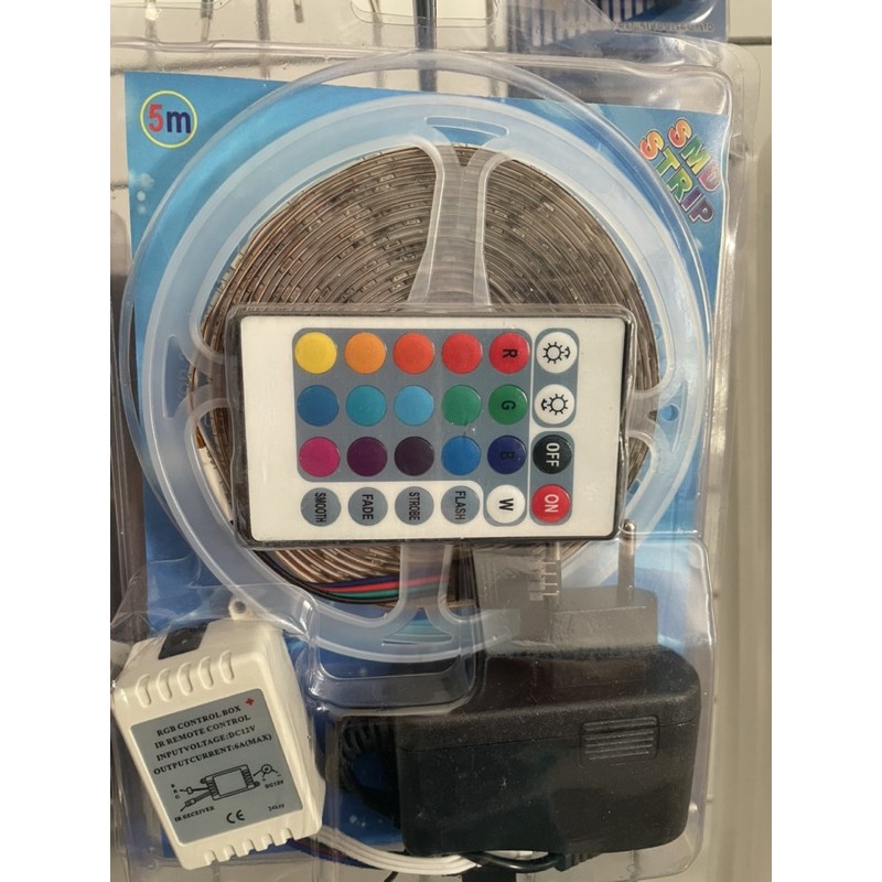 LED STRIP 5Meter PLUS REMOTE RED GREEN BLUE VARIASI