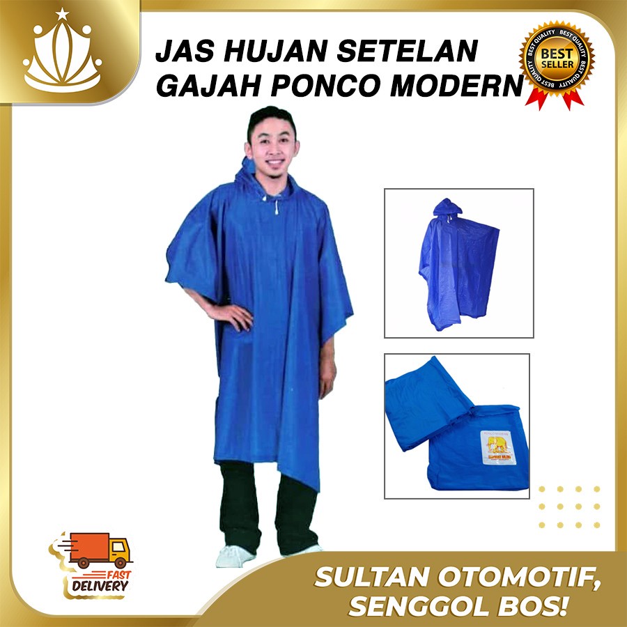 JAS HUJAN PONCO Kalong MODERN Biru Merk GAJAH Promo Bagus MURAH