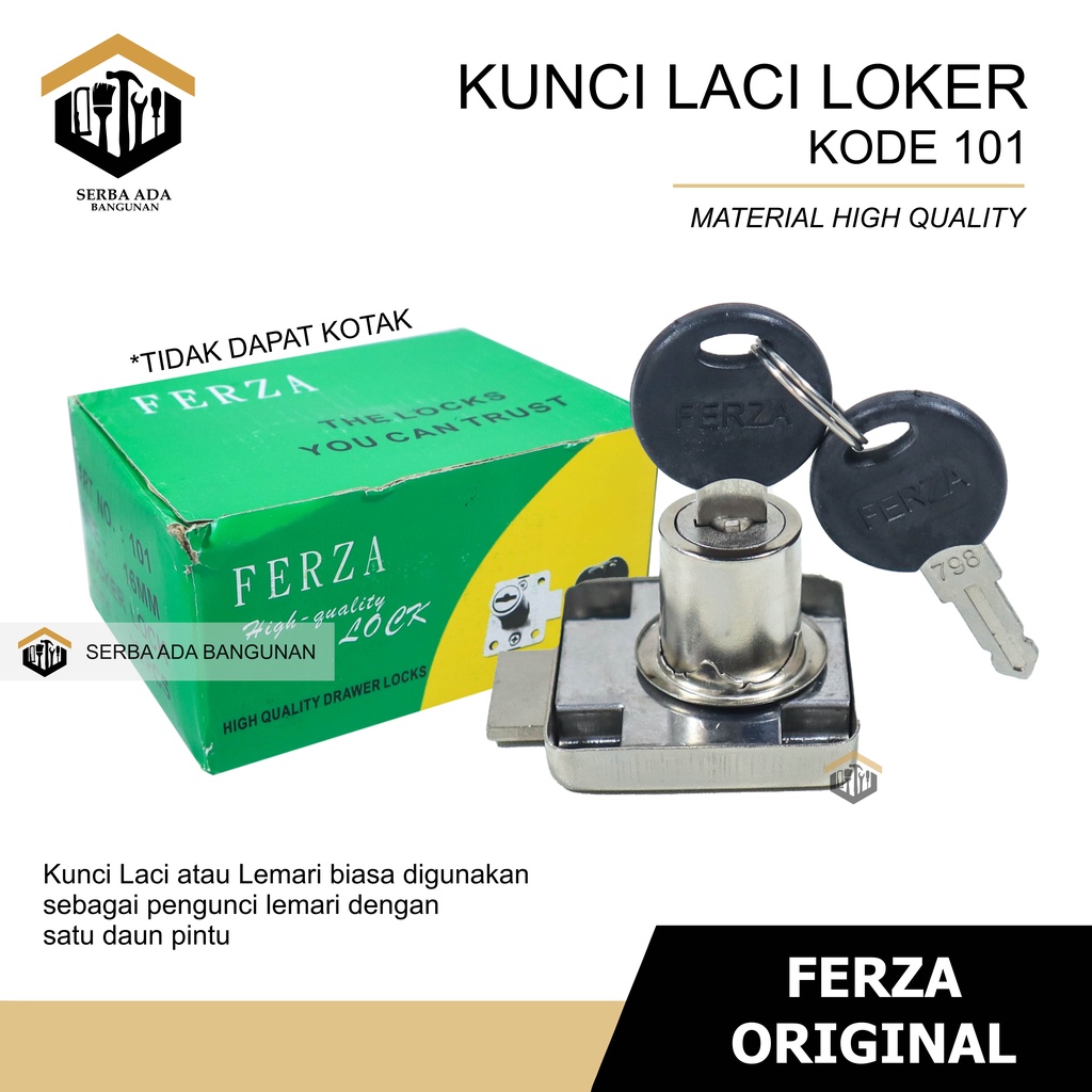 KUNCI LACI FERZA 101 ORIGINAL 100% TERMURAH / HARGA EKONOMIS DIKANTONG MURAH / KUNCI ALMARI LEMARI PAKAIAN BAJU LACI RAK DLL