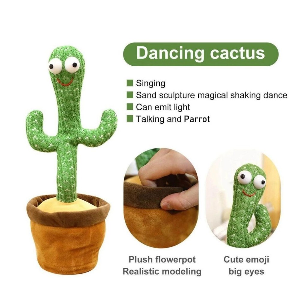 Mainan Unik Lucu Boneka Kaktus Goyang Bor Joget Dancing Cactus 114129