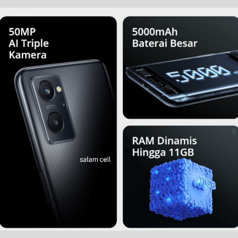 Realme 9i Ram 6+5/128GB Camera 50MP Snapdragon 680 Norepack Original Garansi Resmi