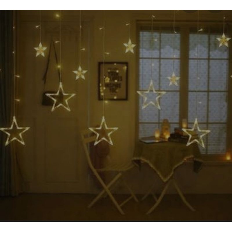 Lampu Natal Tirai Bintang Led Twinkle Star Curtain Tumblr Light Bintang