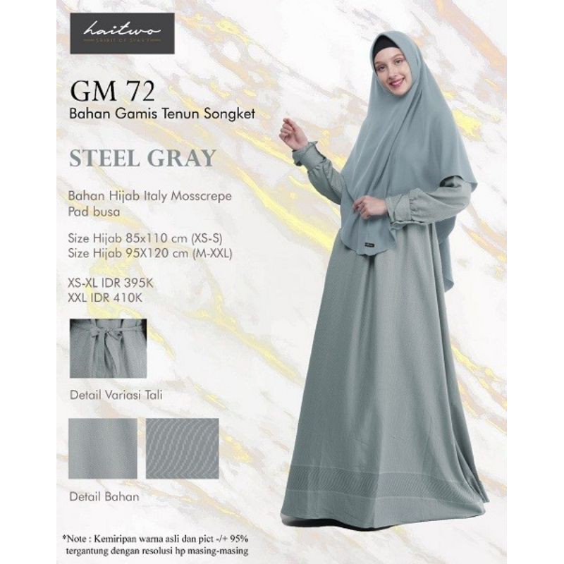 Gamis HAITWO GM 72  / SETELAN SYARI SET / HAIHAI / FASHION MUSLIM