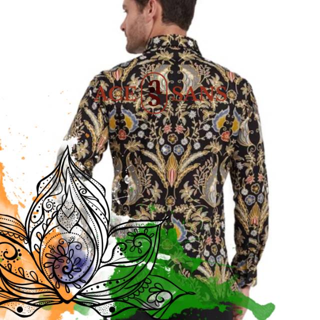 Alisan Kemeja Lengan Panjang Batik Kombinasi Biru BTKKB10431LS | Kemeja | Alisan | Original