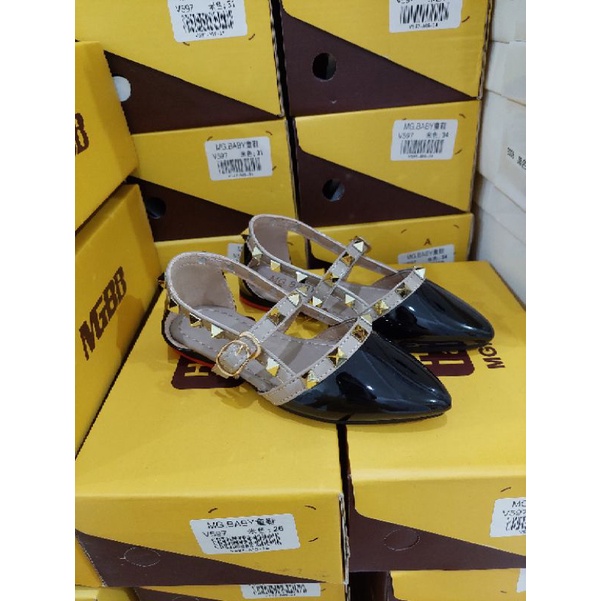 【FREE BOX IMPORT】V597 - Sandal Sepatu Anak Kristal Fashion Import