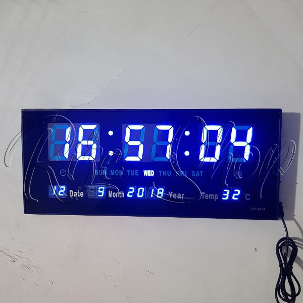 Jam Dinding Digital. Jam Dinding Led Biru